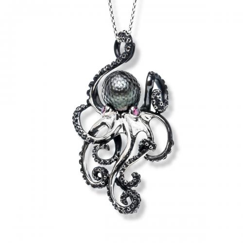 Octopus Pendant in Sterling Silver from the Galatea Hawaii Collection