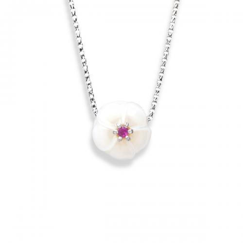 Plumeria Pendant with Ruby from the Galatea Hawaii Collection